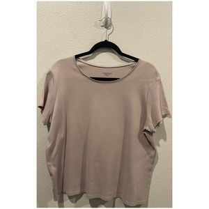 EILEEN FISHER Grey Short Sleeve Round Neck Tee